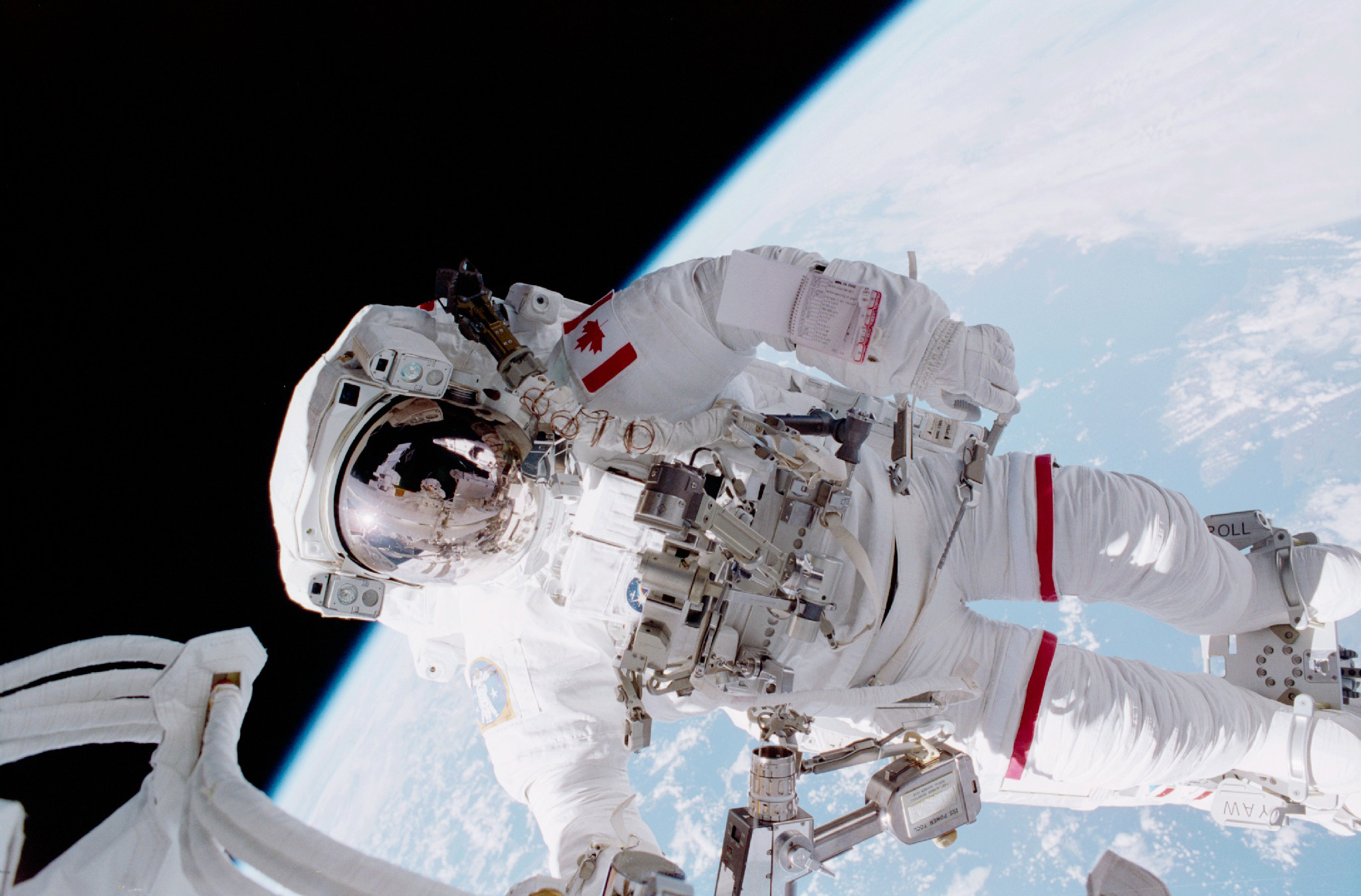 Astronaut Chris Hadfield during the STS-100 mission in 2001